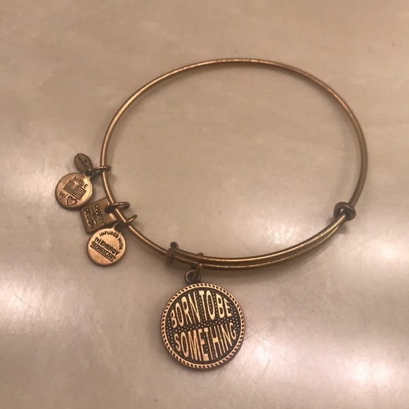 Alex & Ani gold Born to Be Something Bangle - Picture 2 of 3